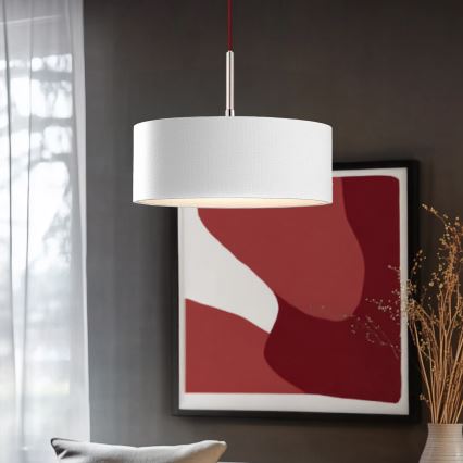 Eglo - Pendul LED TUNJA pe cablu, 1xE27/60W/230V, alb