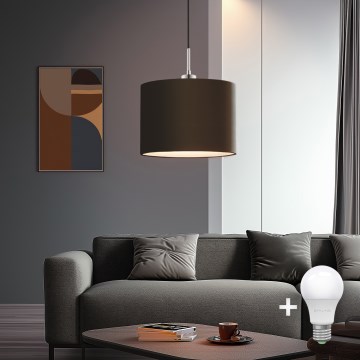 Eglo - Pendul LED TUNJA pe cablu 1xE27/60W/230V maro
