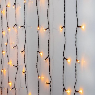 Eglo - Perdea luminoasă LED pentru exterior, 120 LED, 1,8 m, IP44, alb cald