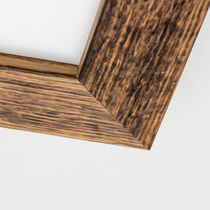 Eglo - Panou LED RGBW aplicat SALOBRENA-C WOOD, dimabil, 16W, 230V, 2700-6500K, 34x34 cm, maro + telecomandă