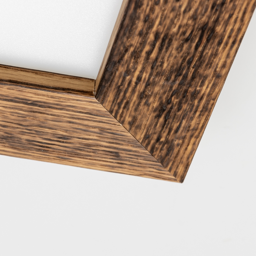Eglo - Panou LED RGBW aplicat SALOBRENA-C WOOD, dimabil, 16W, 230V, 2700-6500K, 34x34 cm, maro + telecomandă
