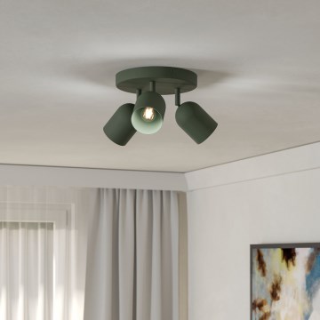 Eglo - Plafonieră cu 3 spoturi, 3x E14/40W/230V, Ø 25 cm, verde