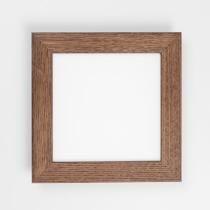 Eglo - Panou LED RGBW aplicat reglabil SALOBRENA-C WOOD, 16W/230V, 2700-6500K, 34x34 cm, maro închis + telecomandă