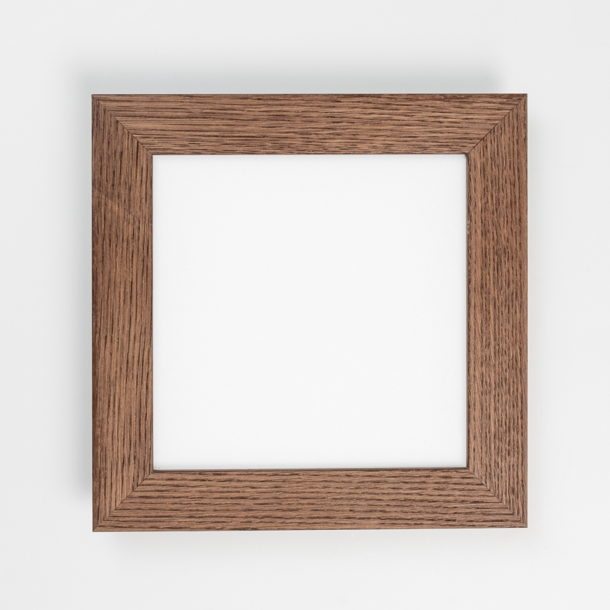 Eglo - Panou LED RGBW aplicat reglabil SALOBRENA-C WOOD, 16W/230V, 2700-6500K, 34x34 cm, maro închis + telecomandă