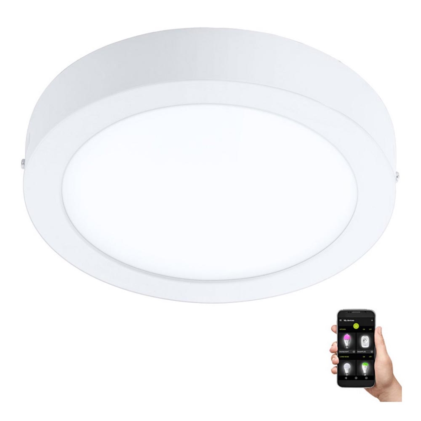 Eglo - Plafonieră LED dimabilă pentru baie, 16,5 W, 230 V, 2700–6500 K, IP44, ZigBee, diam. 21 cm
