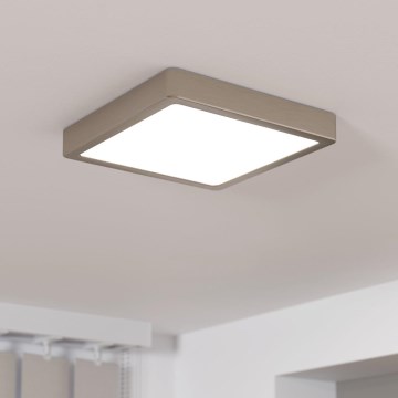 Eglo - Plafonieră LED dimmabilă, 17W, 230V, crom mat, 21x21 cm