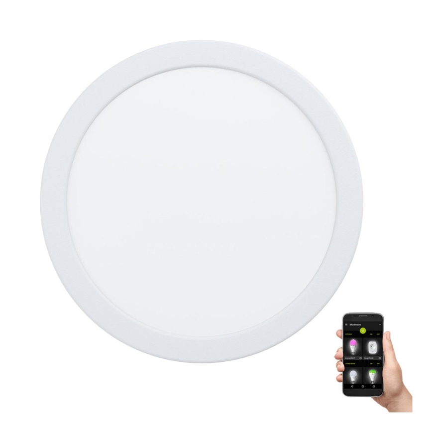 Eglo - Plafonieră LED încastrată pentru baie, dimabilă, 16,5 W, 230 V, IP44, ZigBee, Ø 21,6 cm