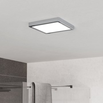 Eglo - Plafonieră LED pentru baie, 10,5 W/230 V, 2700/4000/6500 K, 22 x 22 cm, IP44, crom lucios