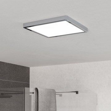 Eglo - Plafonieră LED pentru baie, LED/13W/230V, 2700/4000/6500K, 29x29 cm, IP44, crom lucios