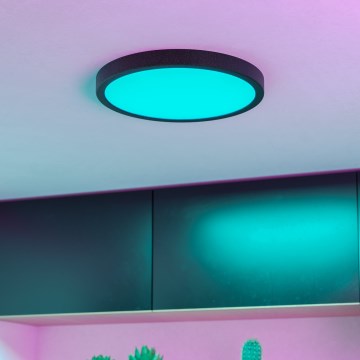 Eglo - Plafonieră LED RGBW dimmabilă pentru baie LED/14,3W/230V 2700-6500K Ø 27,8cm IP44 negru