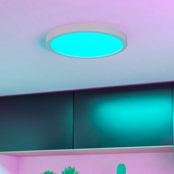 Eglo - Plafonieră LED RGBW reglabilă pentru baie, 14,3W/230V, 2700-6500K, Ø 27,8 cm, IP44, albă