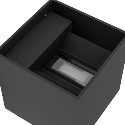 Eglo - Aplica de perete LED reîncărcabilă și reglabilă pentru exterior, cu senzor de mișcare și senzor de crepuscul LED/2,2W/5V IP44 neagră