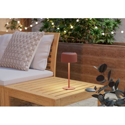 Eglo - Lampă de masă LED reîncărcabilă cu panou solar și control tactil, LED/2,8W/3,7V, 1800 mAh, IP44, portocalie
