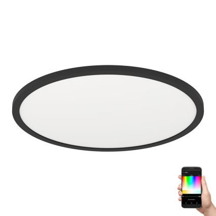 Eglo 31704 - Plafonieră LED RGBW dimabilă ROVITO-Z 1xLED/16,5W/230V 2700-6500K Ø 42 cm negru