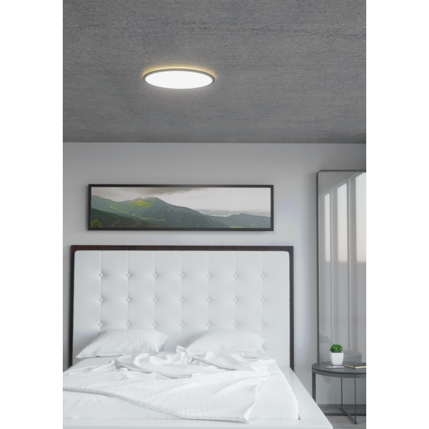 Eglo 31704 - Plafonieră LED RGBW dimabilă ROVITO-Z 1xLED/16,5W/230V 2700-6500K Ø 42 cm negru
