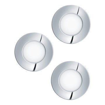 Eglo - Set 3 buc. Spot LED încastrat pentru baie FUEVA LED/2,8W/230V IP44 crom lucios Ø 8,5 cm