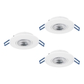 Eglo - Set 3x spot LED încastrat LED/4,9W/230V 2700/4000/6500K Ø 9 cm alb