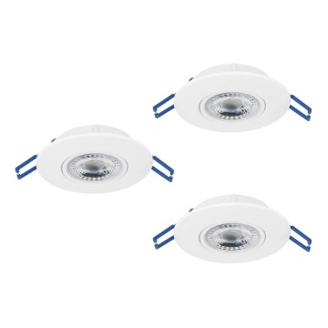 Eglo - Set 3x spot LED încastrat LED/4,9W/230V 2700/4000/6500K Ø 9 cm alb