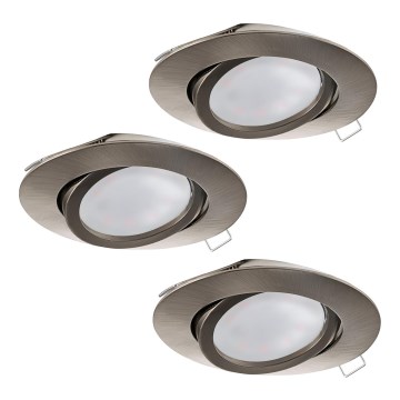Eglo - Set 3x spot LED încastrat TEDO 1x GU10-LED/5W/230V