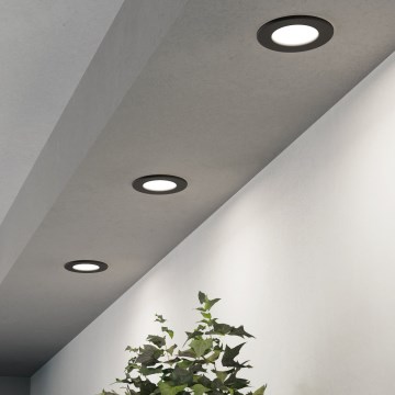 Eglo - Set 3x spoturi LED încastrate, 3,7 W, 230 V, 2700/4000/6500 K, Ø 8,8 cm, negru