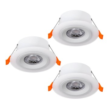 Eglo - Set 3x spoturi LED încastrate, 4,8 W, 230 V, alb