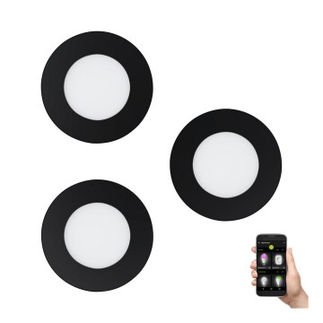 Eglo - Set de 3 corpuri de iluminat LED reglabile pentru baie FUEVA-Z LED/2,8W/230V IP44 Ø 8,5 cm