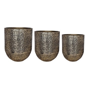 Eglo - Set de 3 ghivece metalice 50x42 cm, aurii