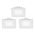 Eglo - Set de 3 spoturi LED încastrate FUEVA 1 LED/2,7W/230V 8,5x8,5 cm