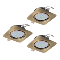 Eglo - Set de 3 spoturi LED încastrate PENETO, 1x GU10-LED/5W/230V