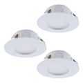 Eglo - Set de 3 spoturi LED încastrate pentru baie PINEDA LED/4,9W/230V IP44