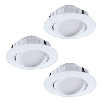 Eglo - Set de 3 spoturi LED încastrate PINEDA, dimerizabile, 5,5W, 230V