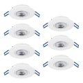 Eglo - Set de 7 spoturi LED încastrate, 4,9W, 230V, 2700/4000/6500K, Ø 9 cm, alb