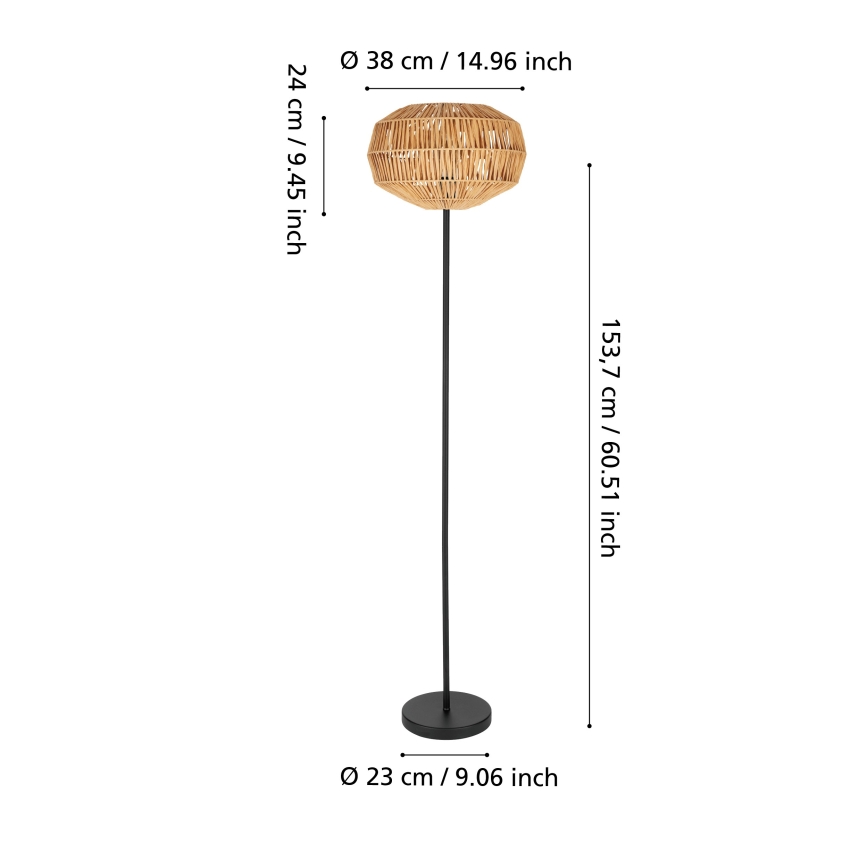 Eglo - Lampă de podea 1xE27/40W/230V maro