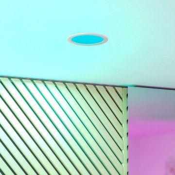 Eglo - Spot încastrat pentru baie LED RGBW, reglabil, 9,5 W, 230 V, 2700–6500 K, Ø 16,8 cm, IP44, alb