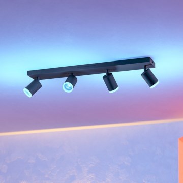 Eglo - Spot LED RGBW dimerizabil 4xLED/3,7W/230V 2700-6500K negru