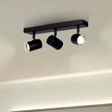 Eglo - Spot pentru baie, 3 x GU10, 5 W, 230 V, IP44, negru