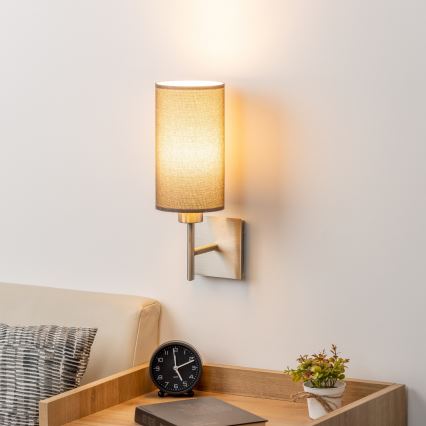 Eglo TUNJA Aplică de perete LED, 1xE27/60W/230V, crom mat/maro