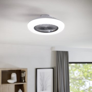 Eglo - Ventilator de tavan LED dimabil, 3xLED/12,6W/230V, 2700-6500K, Ø 55 cm, gri + telecomandă
