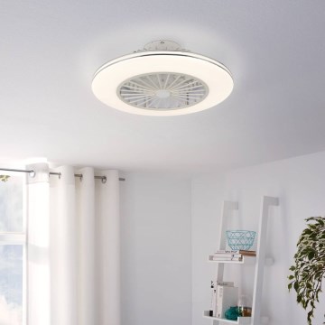 Eglo - Ventilator de tavan LED reglabil 3xLED/12,6W/230V 2700-6500K Ø55 cm alb + telecomandă