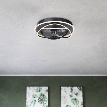 Eglo - Ventilator de tavan LED reglabil 4xLED/9W/230V 2700-6500K Ø 50 cm negru + telecomandă