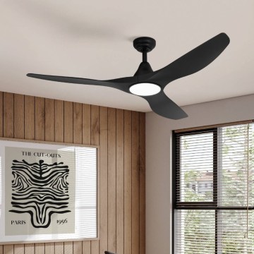 Eglo - Ventilator de tavan LED Ø 132 cm, 20 W, 230 V, 3000/4000/5000 K, negru, cu telecomandă