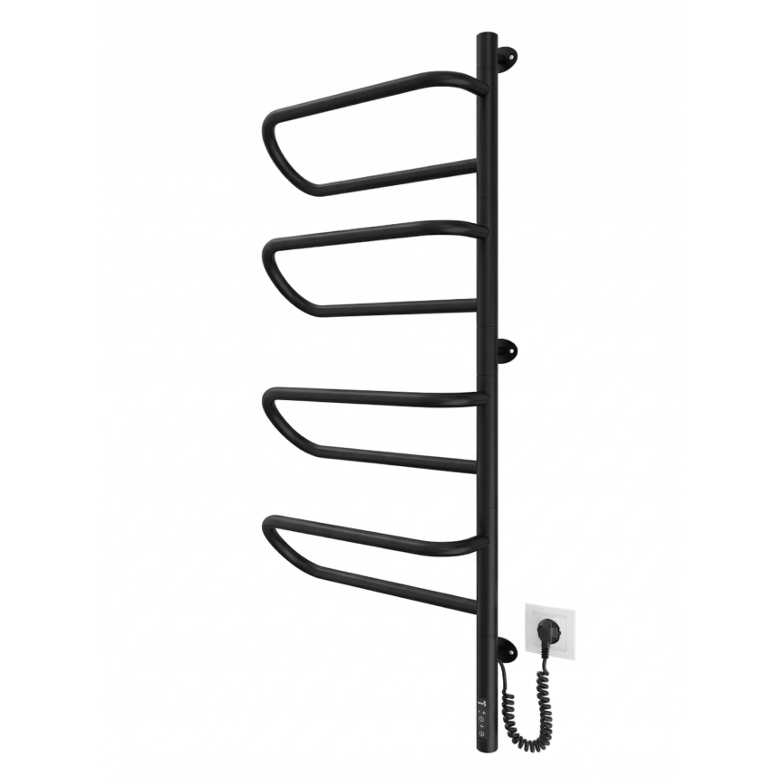 Uscător electric rotativ pentru prosoape ELECTRA 120W/230V 102,5x44,5 cm inox/negru, montaj pe partea dreaptă