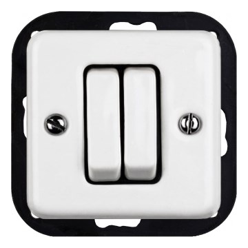 Elhard - Comutator retro din ceramică pentru jaluzele, fără ramă, alb