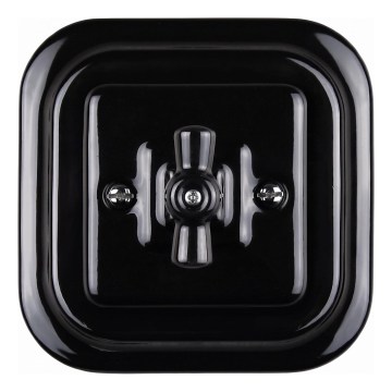 Elhard - Comutator rotativ retro pentru jaluzele, din ceramică, cu ramă, negru