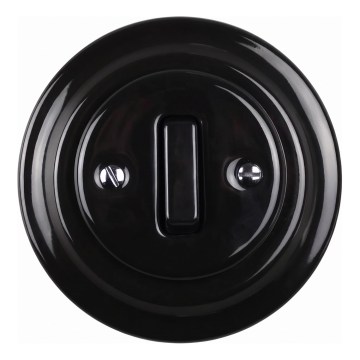Elhard - Întrerupător ceramic retro simplu cu ramă nr. 1 negru