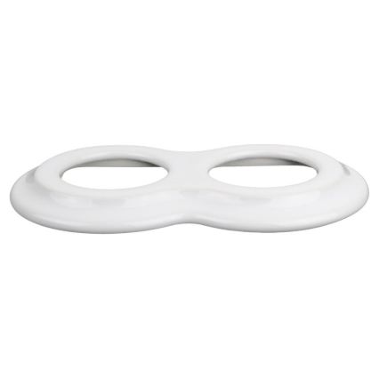 Elhard - Întrerupător dublu retro din ceramică cu ramă č. 1 albă