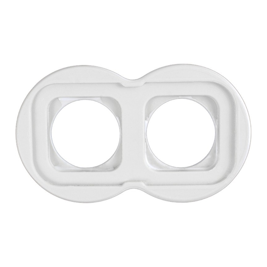 Elhard - Întrerupător dublu retro din ceramică cu ramă č. 1 albă
