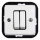 Elhard - Întrerupător dublu retro din ceramică pentru scări, fără ramă, nr. 6+6, alb