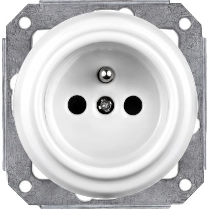 Elhard - Întrerupător retro ceramic nr. 1 și priză 230V cu ramă albă