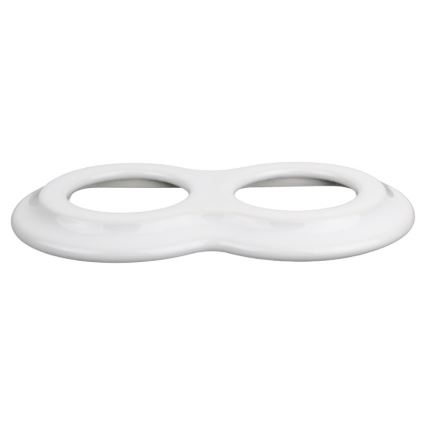 Elhard - Întrerupător retro ceramic nr. 1 și priză 230V cu ramă SCHUKO albă